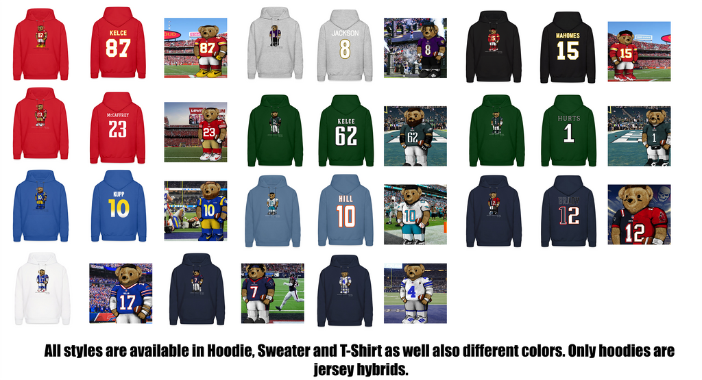 FOOTBALL BEAR HOODIES by ANIMAL BLVD