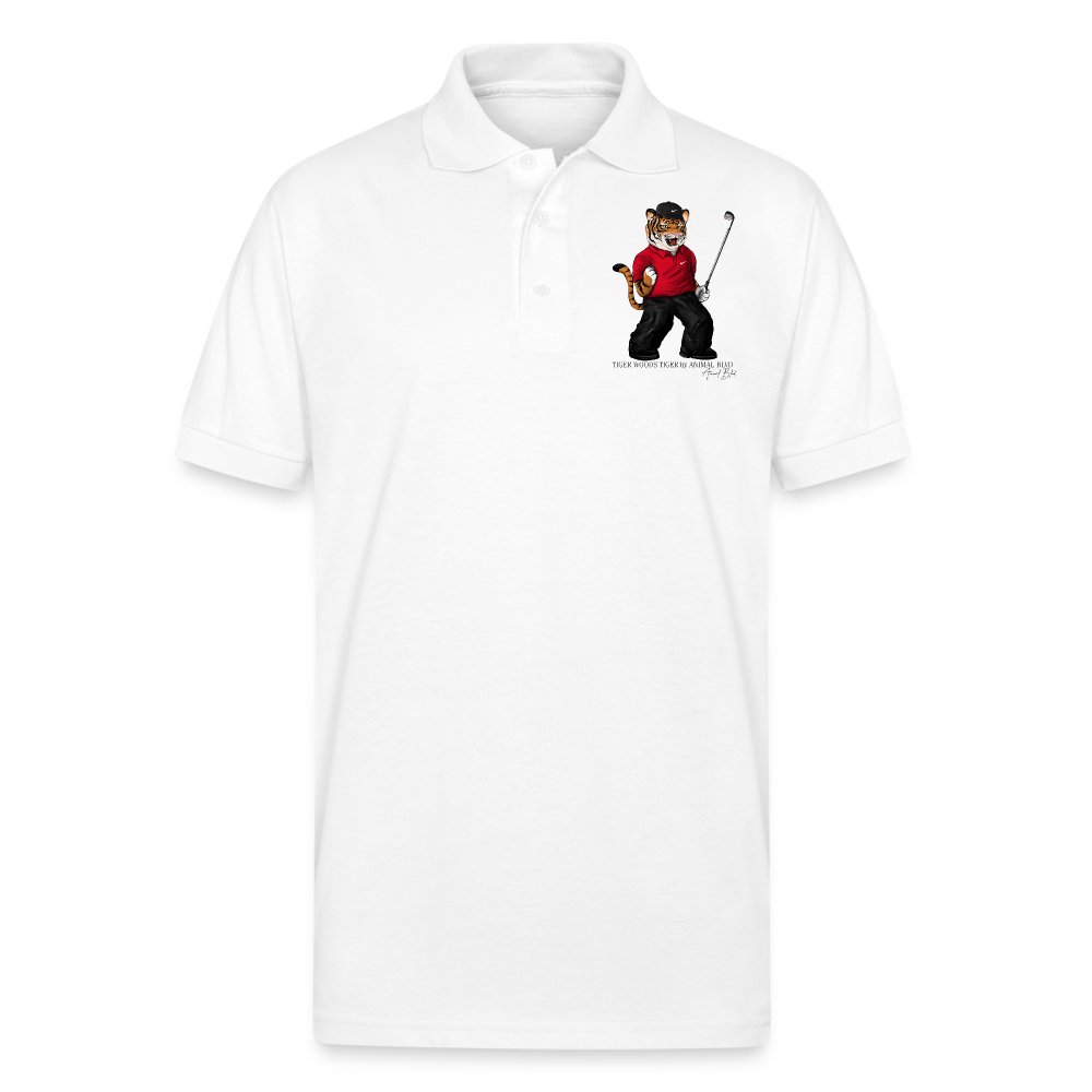 tiger woods white polo