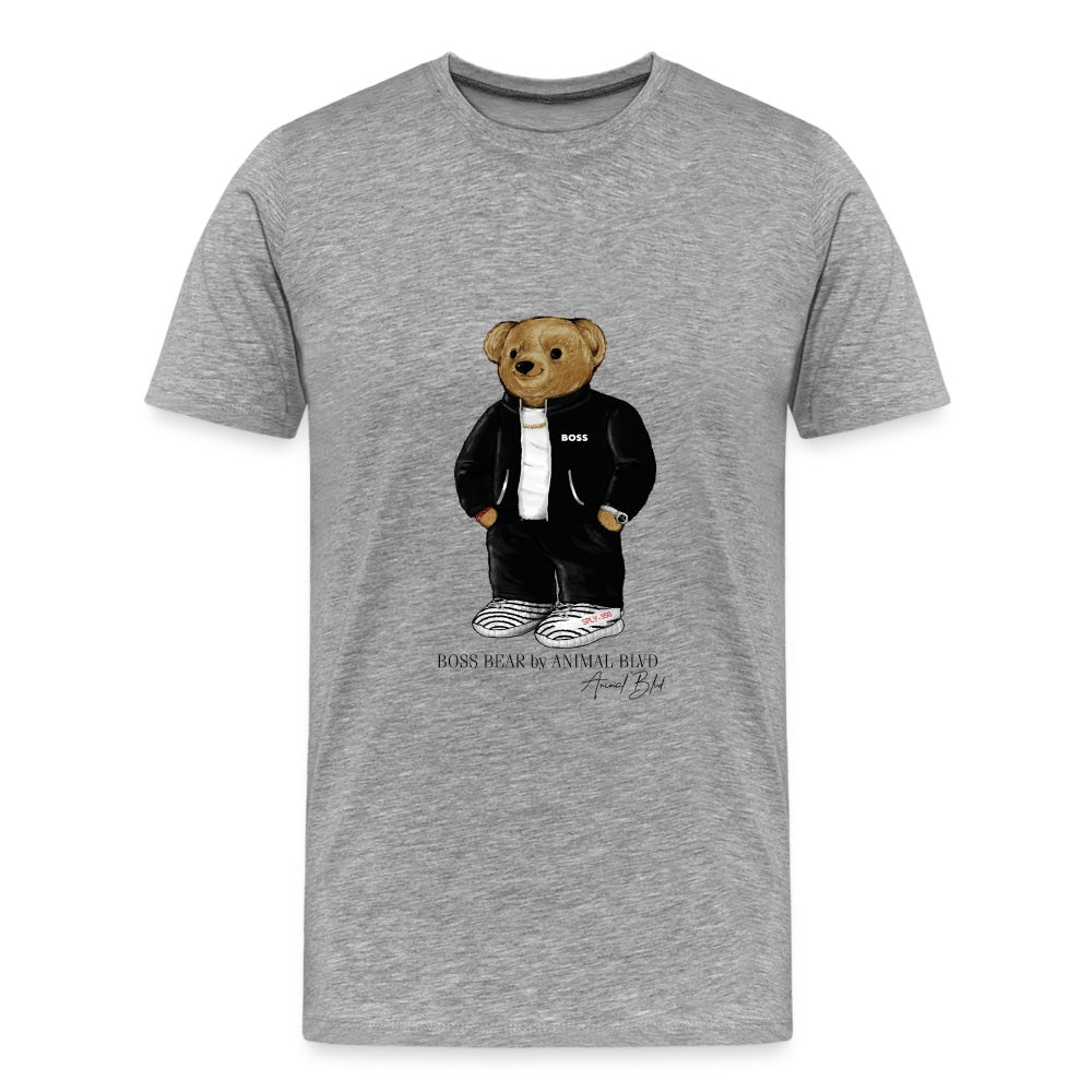 【AMBLER】 Hero bear appears! Embroidered sleeve t-shirt Ambler Paris T Shirt - Boston Terrier Dog Mom Embroidered